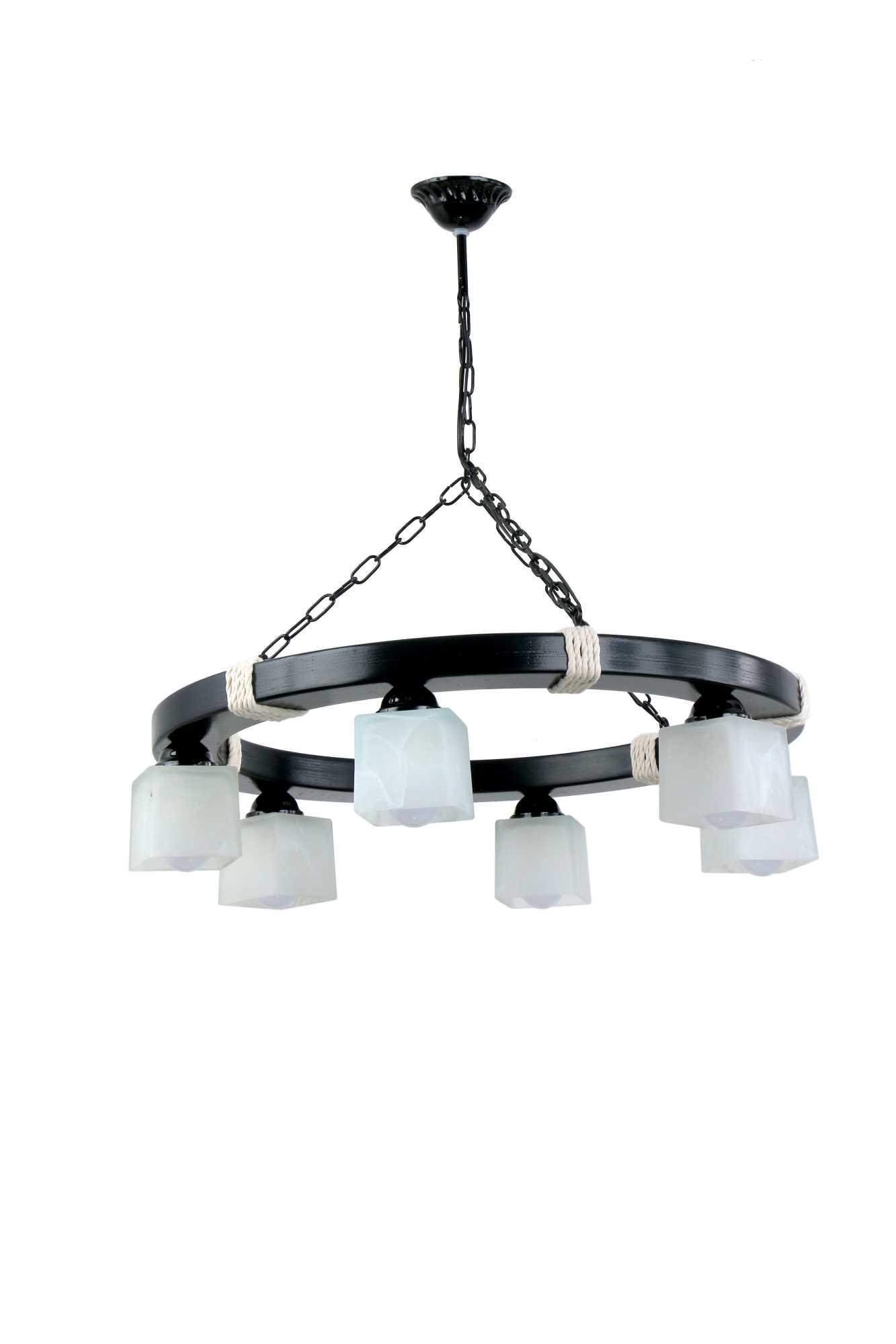 Люстра деревянная Sirius S7123/6 на 6 плафонов Венге (000022532)