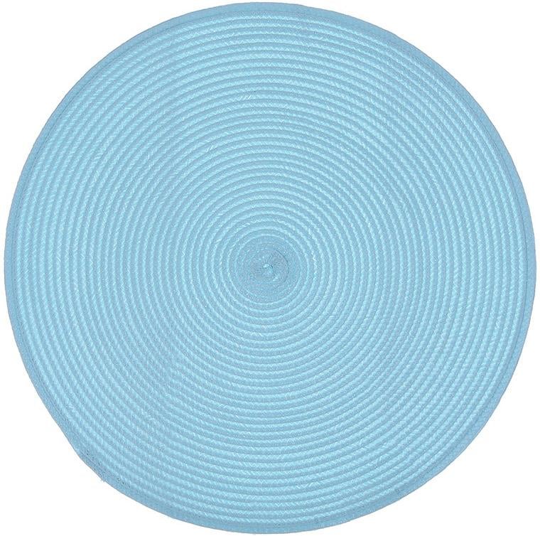 Набор 4 сервировочных коврика Casual голубой Ø38см, плейсмат (подтарельники) - фото 1 Набор 4 сервировочных коврика Casual голубой Ø38см, плейсмат (подтарельники) - фото 1