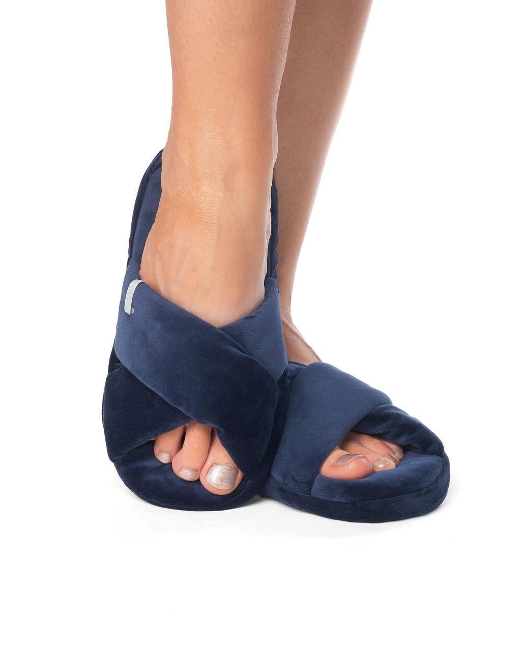 Тапочки домашние велюровые Темно-cиний (1767378215)