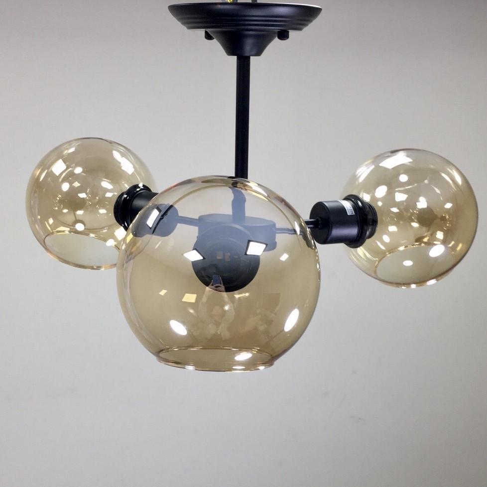 Люстра стельова з плафонами на 3 лампи Кавовий (11119013)