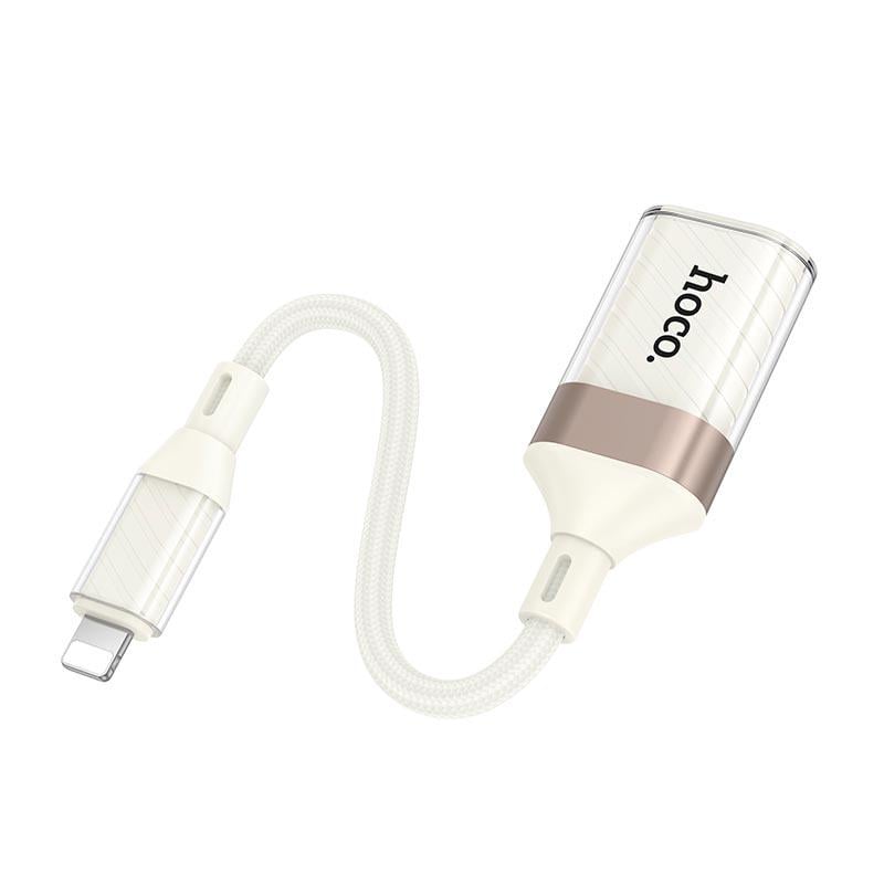 Переходник Hoco UA39 Crystal Lightning x USB-A OTG White-Gold (19395) - фото 3 Переходник Hoco UA39 Crystal Lightning x USB-A OTG White-Gold (19395) - фото 3