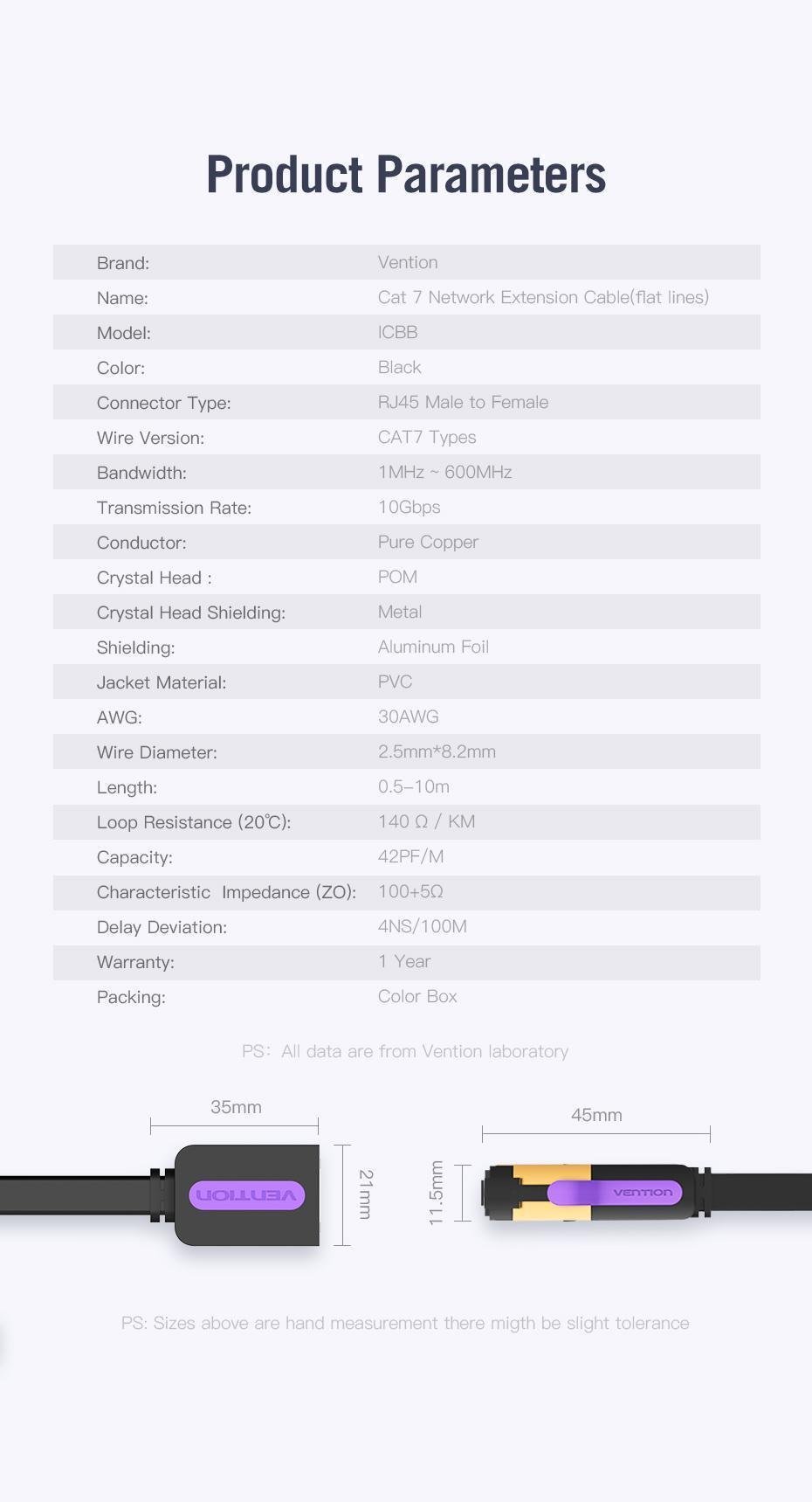 Подовжувач мережевий Vention 7 RJ45 RJ45 8 м Чорний (ICBBK) - фото 10 Подовжувач мережевий Vention 7 RJ45 RJ45 8 м Чорний (ICBBK) - фото 10