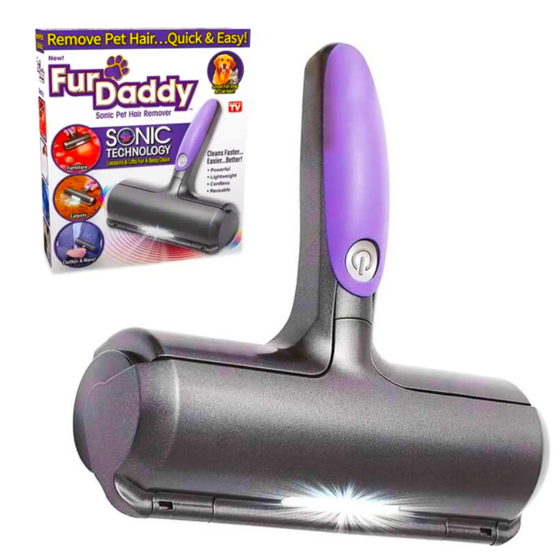 Щетка-ролик электрическая Fur Daddy для уборки шерсти кошек и собак с LED-подсветкой многоразовая для одежды и мебели (2758081164)