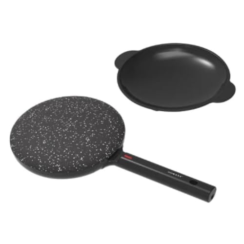 Млинниця електрична з антипригарним покриттям 20 см 600 Вт Чорний (SK-07068)