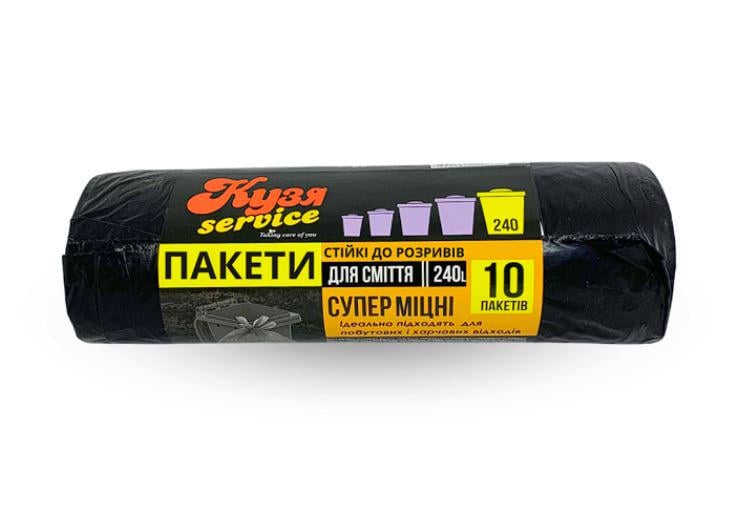 Пакеты для мусора Stenson KS-1025 Кузя суперпрочные 240 л 10 шт. 95х105 см (20359413) - фото 1