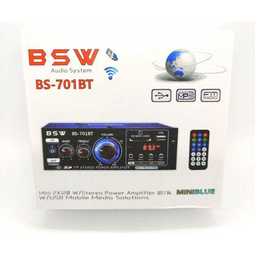 Підсилювач звуку з пультом Bluetooth 2х120 Вт MP3 USB Micro SD FM BSW BS-701BT - фото 4