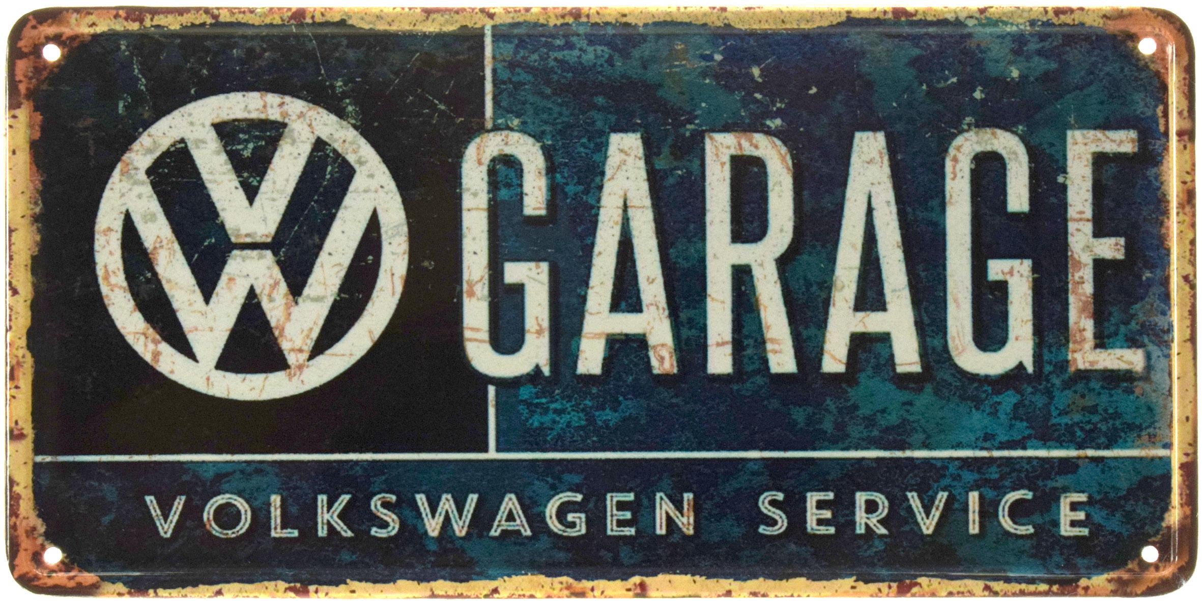 Табличка металлическая "Garage Volkswagen Service" 15x30 см (ms-103570)