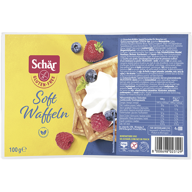Вафли бельгийские без глютена Soft Waffles Dr. Schar 100 г (8008698023129)