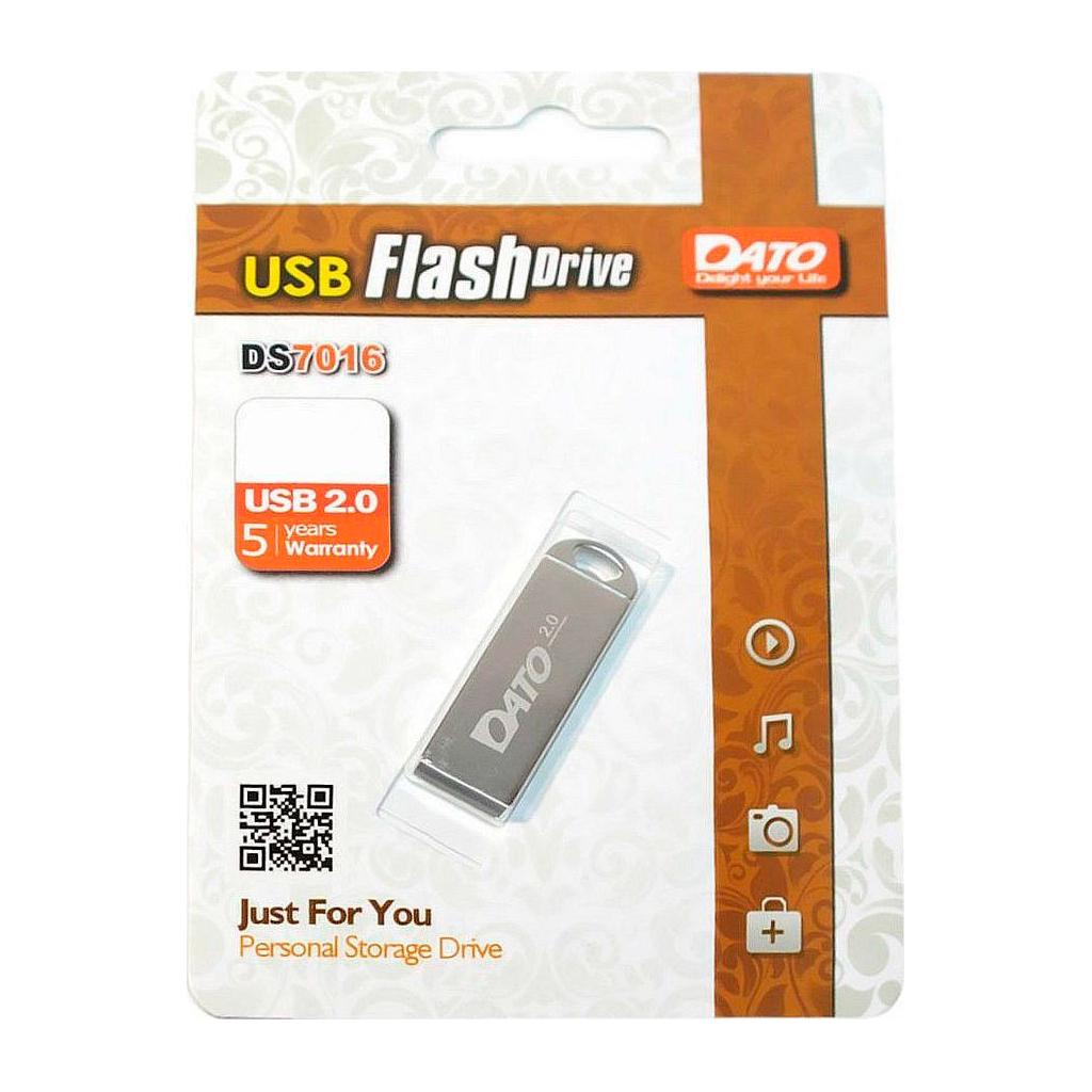 Флеш накопичувач USB Dato DS7016 USB2.0 64GB Silver (DS70016-64G) - фото 2 Флеш накопичувач USB Dato DS7016 USB2.0 64GB Silver (DS70016-64G) - фото 2