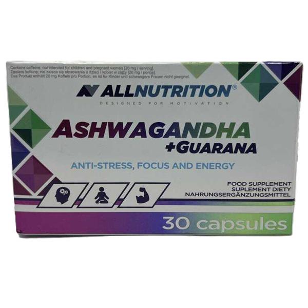 Ашфаганда для спорта All Nutrition Ashwagandha 300 мг+Гуарана 30 капс. (000000221)