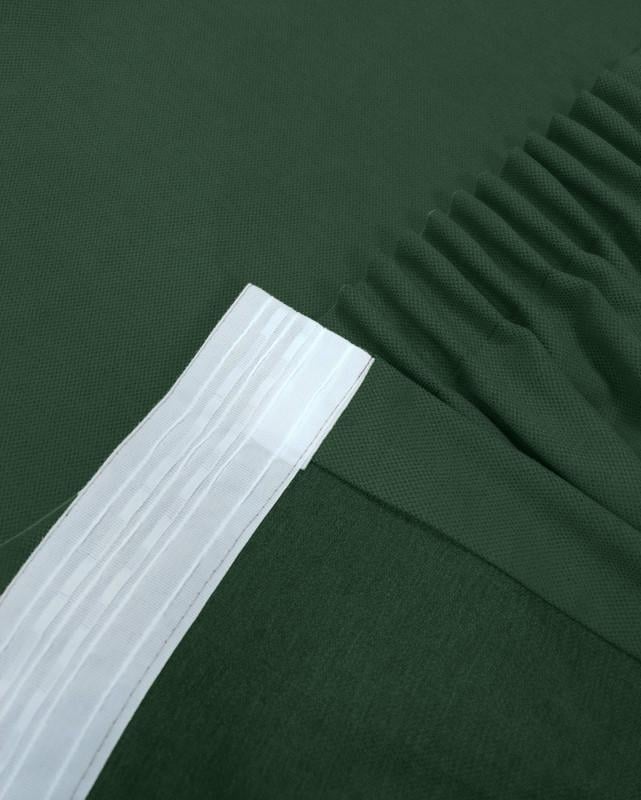 Комплект штор Lux Portiery CALIFORNIA мікровелюр подвійний 150x290 см 2 шт. Темно-зелений (MD 1230) - фото 4