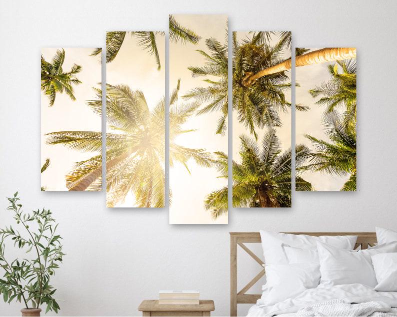 Модульная картина на холсте из пяти частей KIL Art Пальмовые деревья 112x68 см (M51_M_418) Модульная картина на холсте из пяти частей KIL Art Пальмовые деревья 112x68 см (M51_M_418)