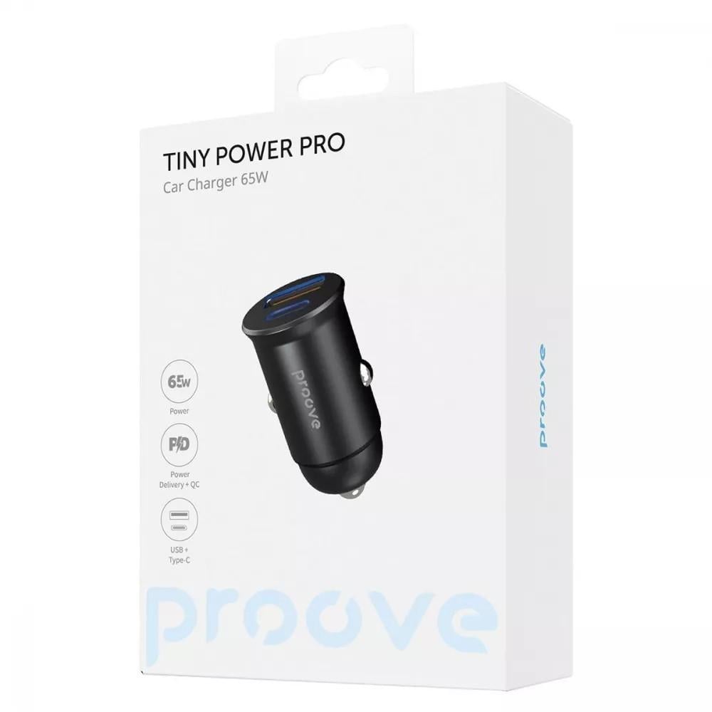 Зарядное устройство для телефона Proove 1xUSB + 1xType-C Tiny Power Pro 65 W с быстрой зарядкой в автомобиль (48857) - фото 2