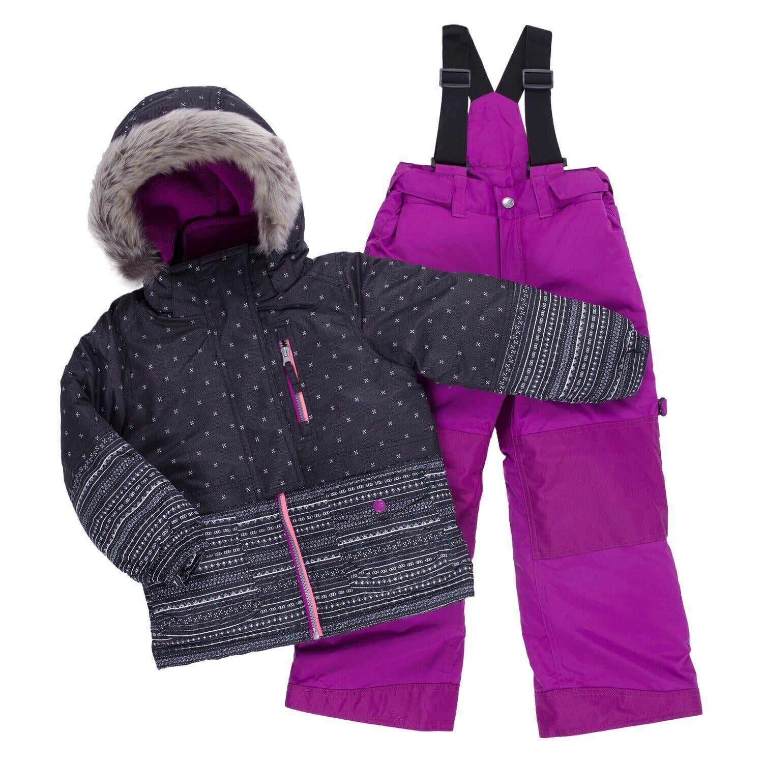 Детский зимний комплект для девочки Peluche&Tartine F19M56EF 124-132 см Темно-серый/Сиреневый (F19M56EF-Black_Dahlia-7)