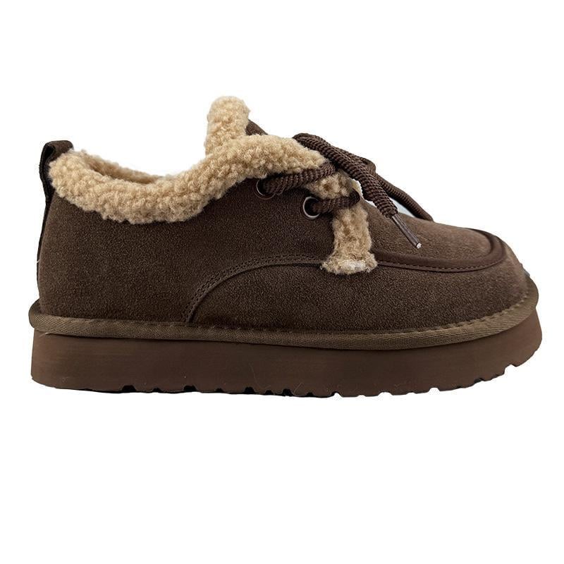 Черевики короткі жіночі хутряні 50262-35 p. 36 23 см Коричневий - фото 1