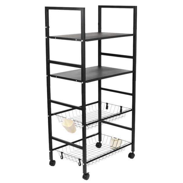 Этажерка на колесах Strong Single M 58х32х102 см Черный (M50280-M)