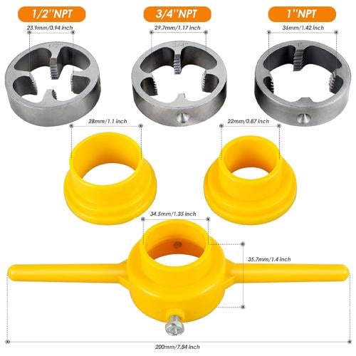 Набір сантехнічний ручний для нарізки різьби пластикових ППР труб 6 шт. (957104) - фото 5 Набір сантехнічний ручний для нарізки різьби пластикових ППР труб 6 шт. (957104) - фото 5
