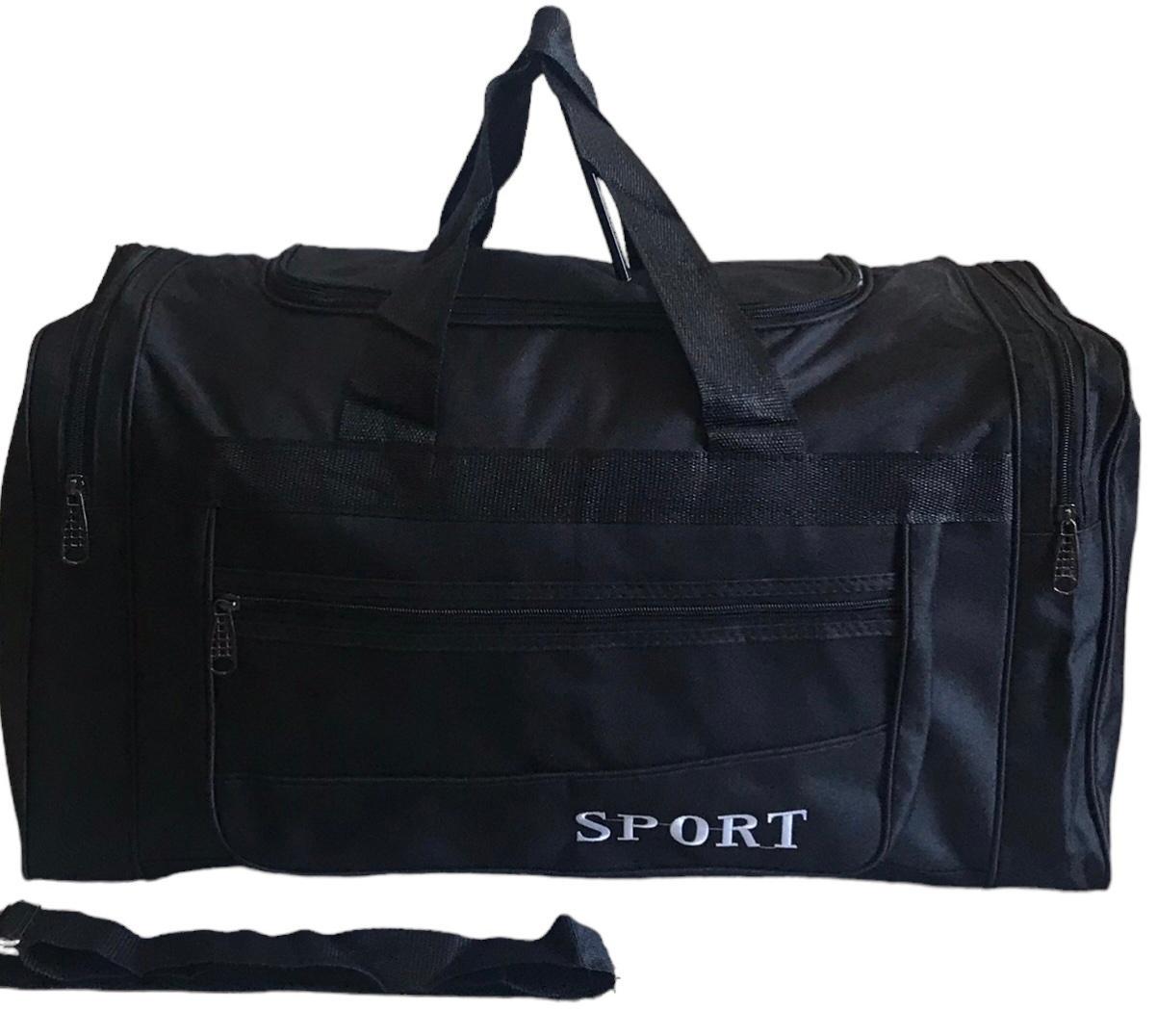 Сумка дорожная с боковыми карманами и длинным ремнем через плечо 60 л Черный (613) - фото 1