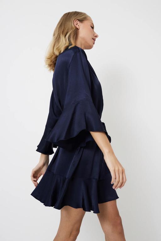 Халат жіночий атласний Aruelle S Темно-синій (36765-8-187) - фото 4