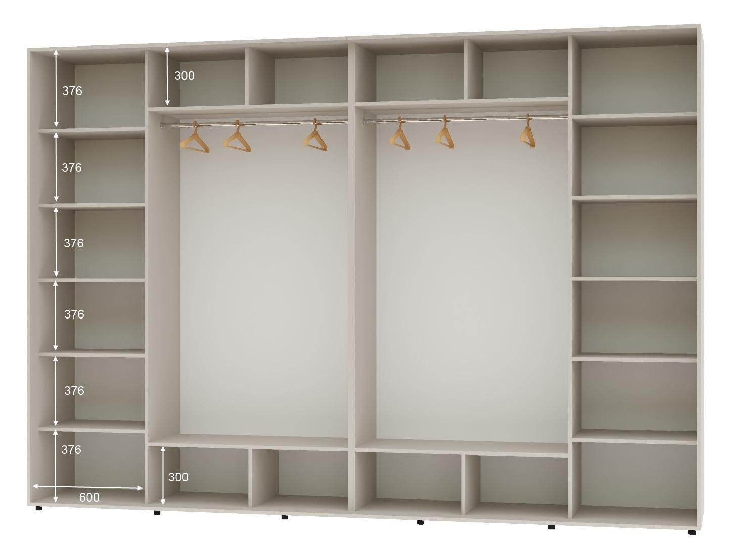 Шкаф-купе четырехдверный Алекса ДСП 340х60х250 см Кашемир (57169) - фото 2 Шкаф-купе четырехдверный Алекса ДСП 340х60х250 см Кашемир (57169) - фото 2