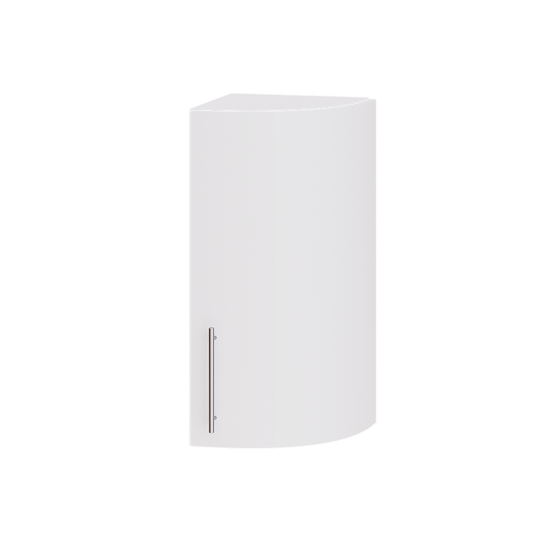 Шкаф верхний радиусное угловое окончание Эверест Модерн модуль Верх В47-300 30х30х72 см Белый глянец/Белый (02800)