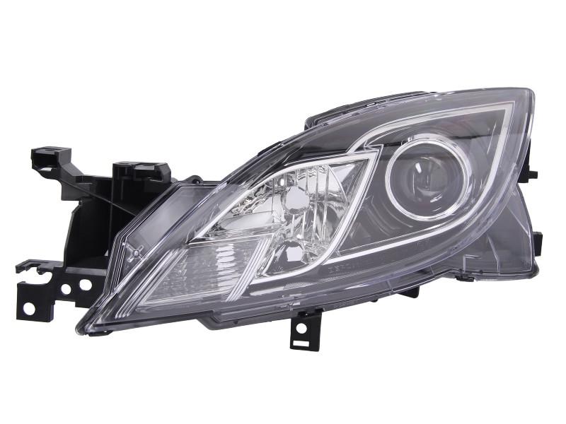 Фара передняя левая Mazda 6 2007-2010 H9/H11 черная рамка (216-1155L-LDEM2)