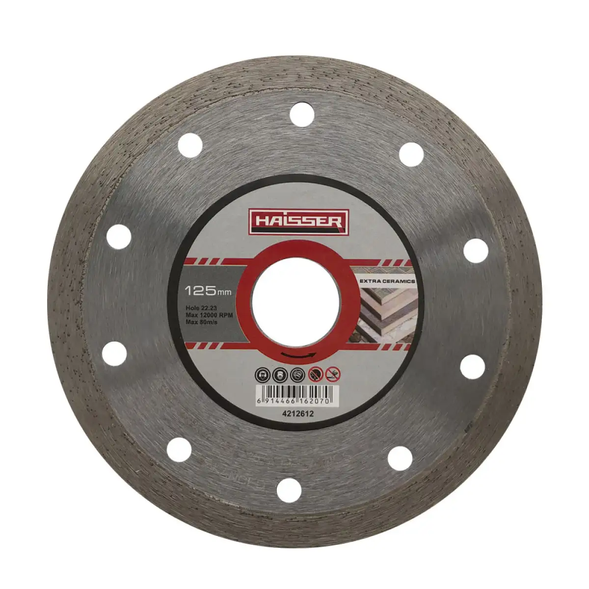 Круг алмазный Extra ceramics Haisser для резки настенной напольной плитки керамогранита 125 мм (4212612)