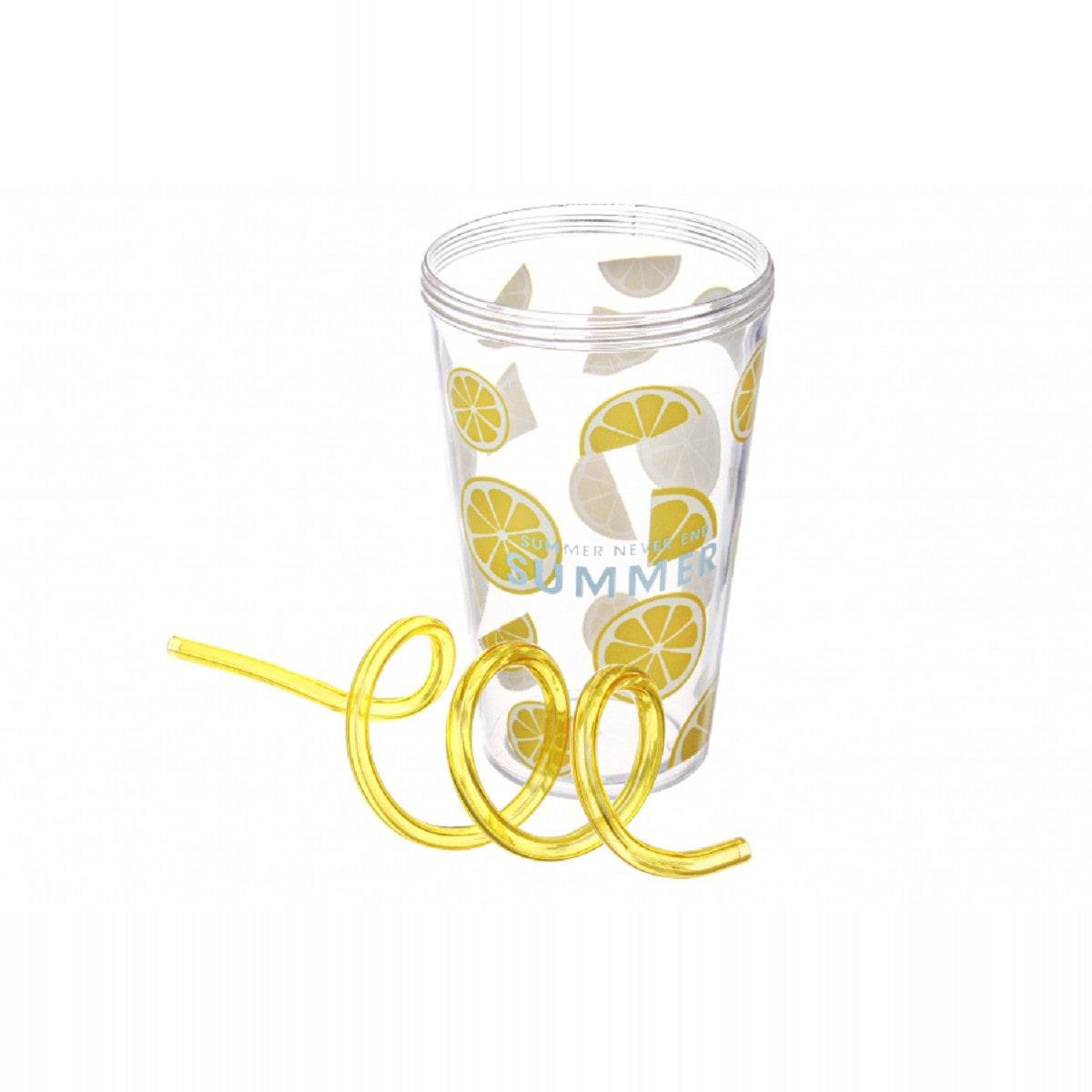 Тамблер-стакан Лимон акриловый с трубочкой 380 мл (69-960) - фото 3 Тамблер-стакан Лимон акриловый с трубочкой 380 мл (69-960) - фото 3