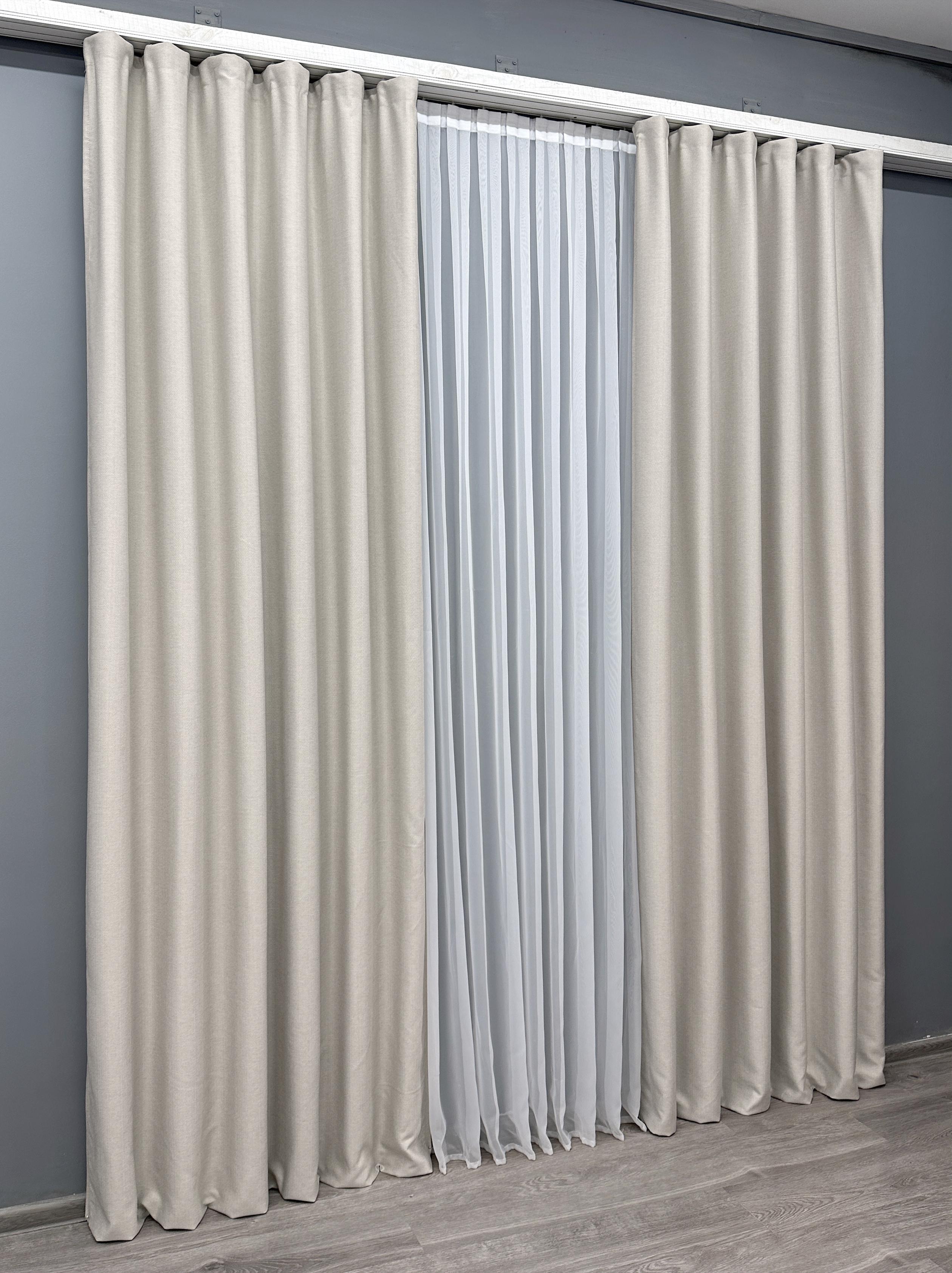 Комплект готовых штор VR-Textil Шенил однотонный №1698ш 150х270 см 2 шт. Дымчато-белый (33-0584) - фото 3