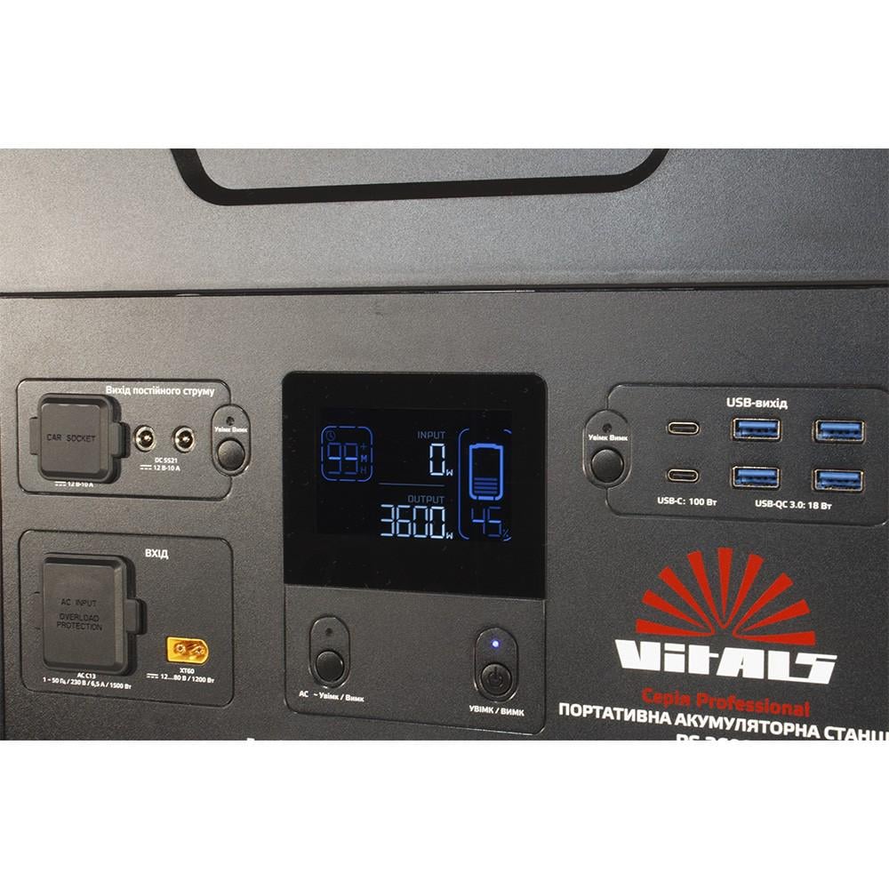 Портативная аккумуляторная станция Vitals Professional PS 3600qc (217493) - фото 2 Портативная аккумуляторная станция Vitals Professional PS 3600qc (217493) - фото 2