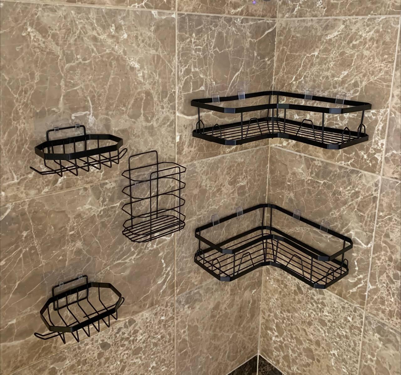 Полки металлические настенные в ванную комнату для душевой набор 5 шт. Полки металлические настенные в ванную комнату для душевой набор 5 шт.