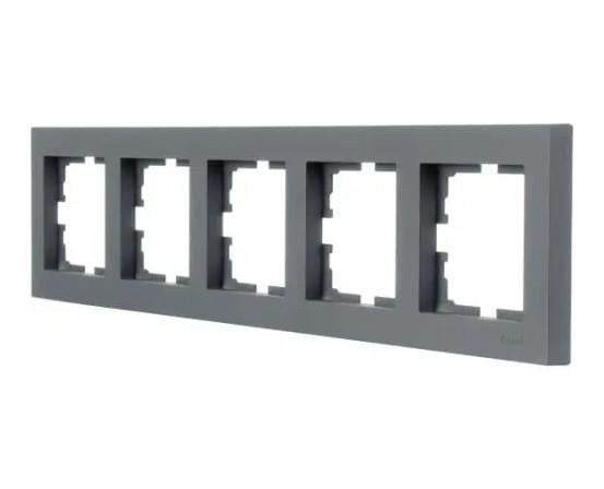 Рамка п'ятимісна Vesna з боковою вставкою Графіт (742-3400-150)