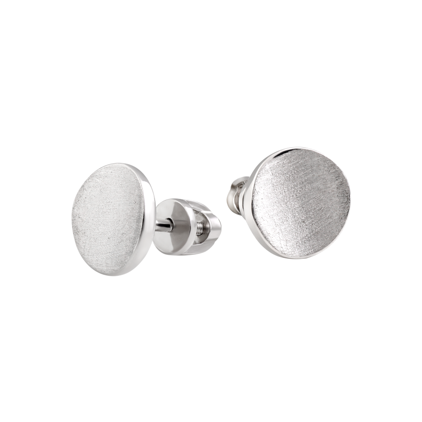 Серьги серебряные пусеты матовые шары без вставок