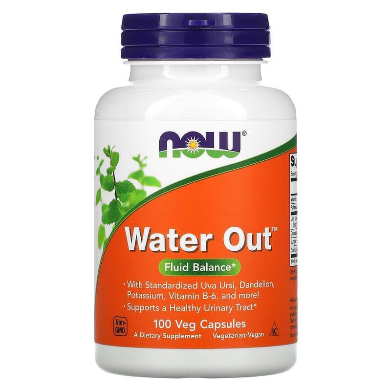 Комплекс трав для поддержки водного баланса Now Foods Water Out 100 растительных капс.