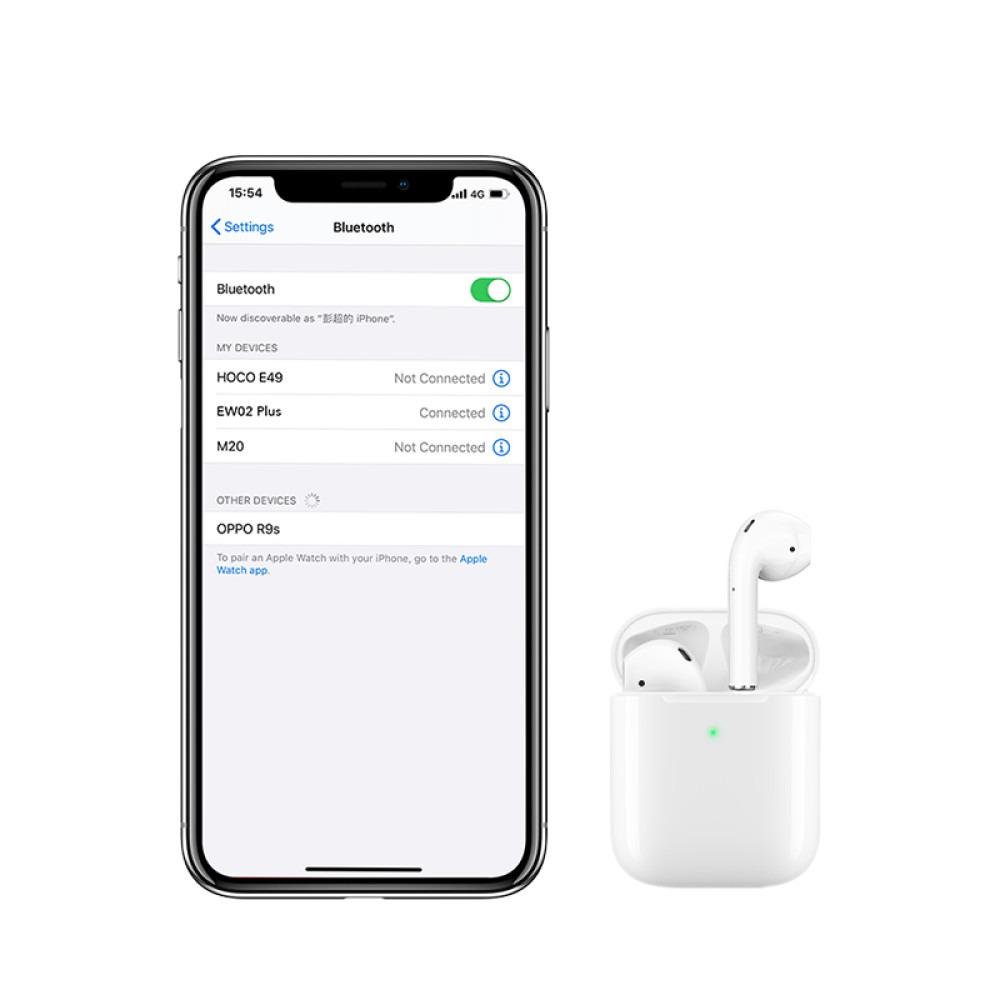 Наушники беспроводные сенсорные EW02 Bluetooth v5.1 TWS Plus с зарядным кейсом (19541904) - фото 4