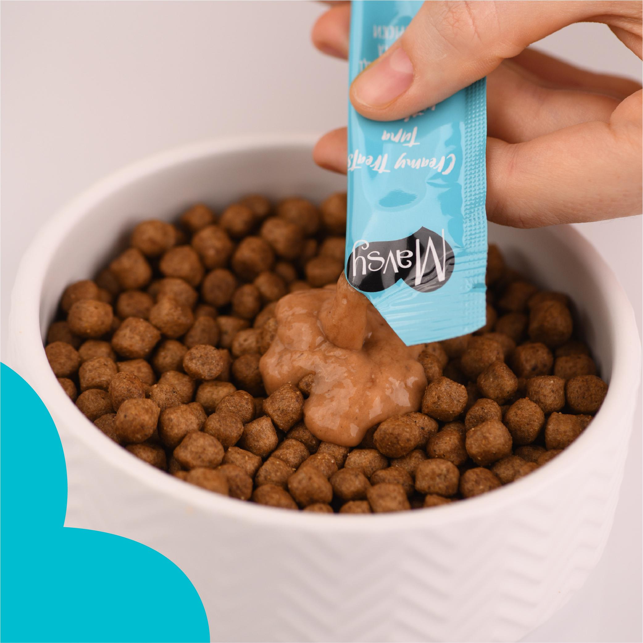 Ласощі для котів Mavsy Creamy lickable treats tuna with cod for cats 5х15 г - фото 6 Ласощі для котів Mavsy Creamy lickable treats tuna with cod for cats 5х15 г - фото 6