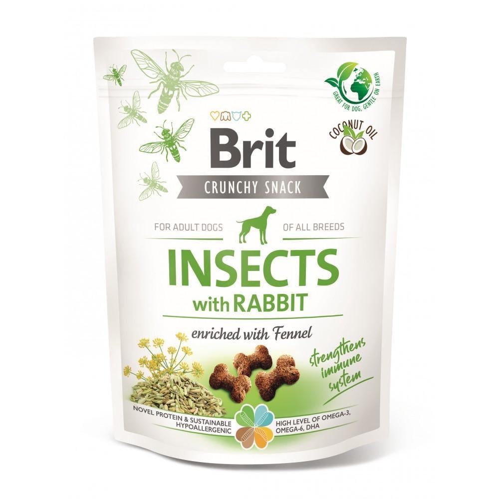 Лакомство для собак с насекомыми и кроликом для иммунитета Brit Care Dog Crunchy Cracker Insects 200 г (1999547974)