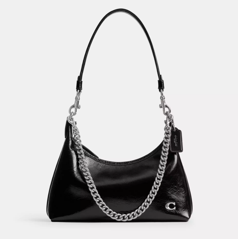 Женская сумка кожаная Coach Juliet Shoulder Bag 25 Silver/Black