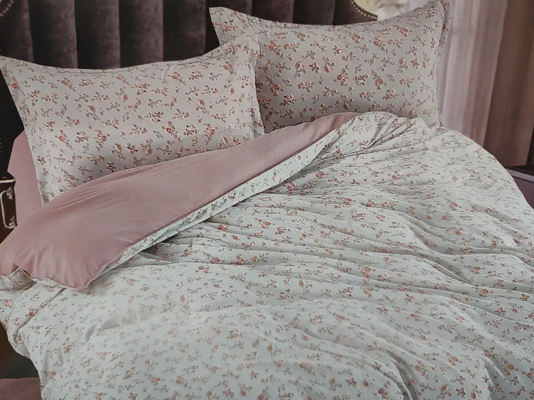 Комплект постельного белья сатин Laura-Grand 24 цветочный принт евро (2917574995)