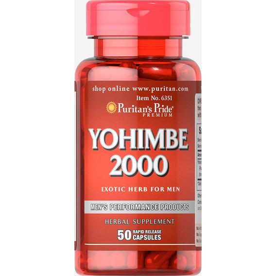 Йохимбе Puritan's Pride Yohimbe 2000 мг 50 капс.