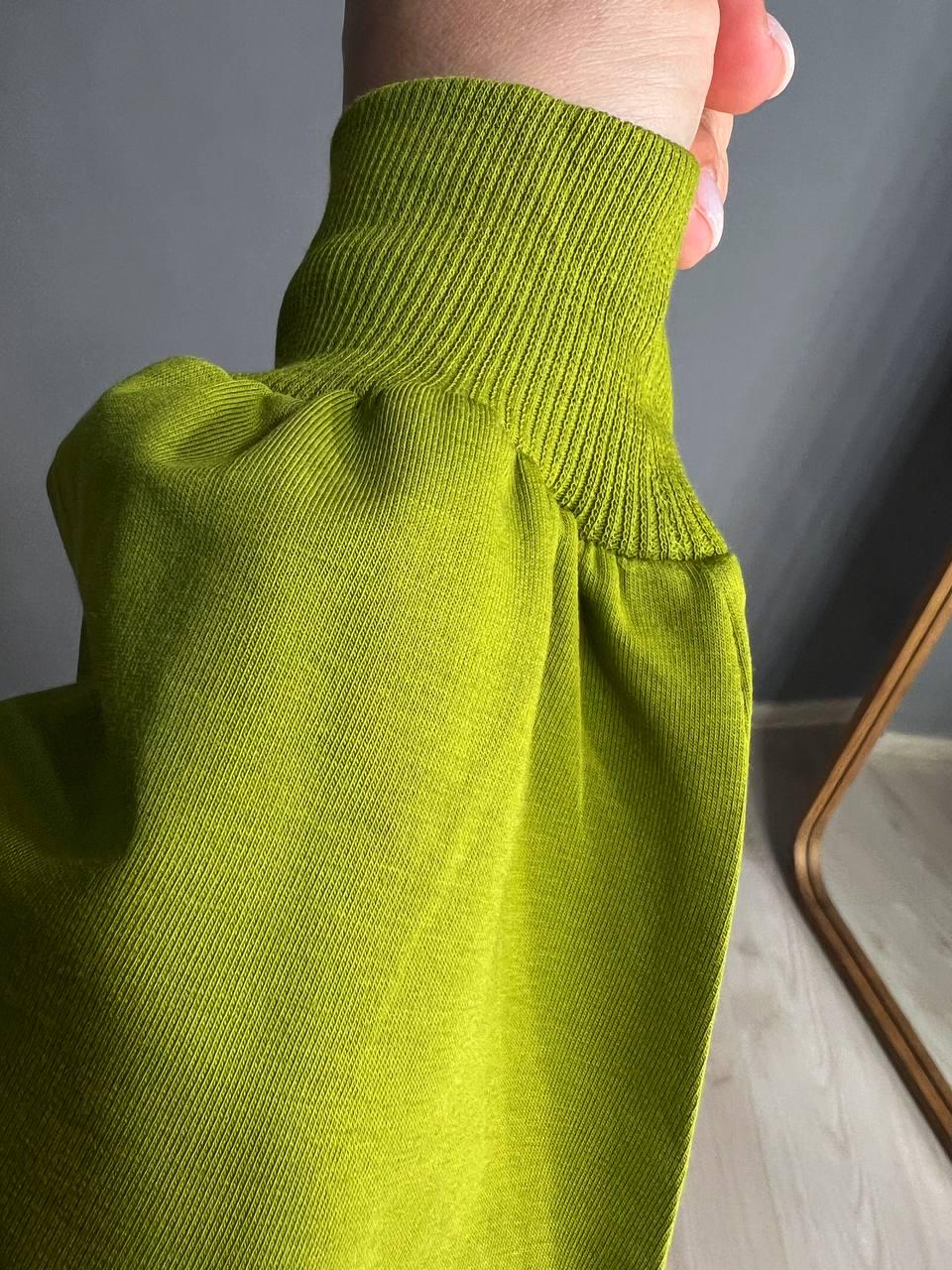 Світшот жіночий MY CITY 3044 широкий дуже вільного крою OS Зелений (1714) - фото 5 Світшот жіночий MY CITY 3044 широкий дуже вільного крою OS Зелений (1714) - фото 5