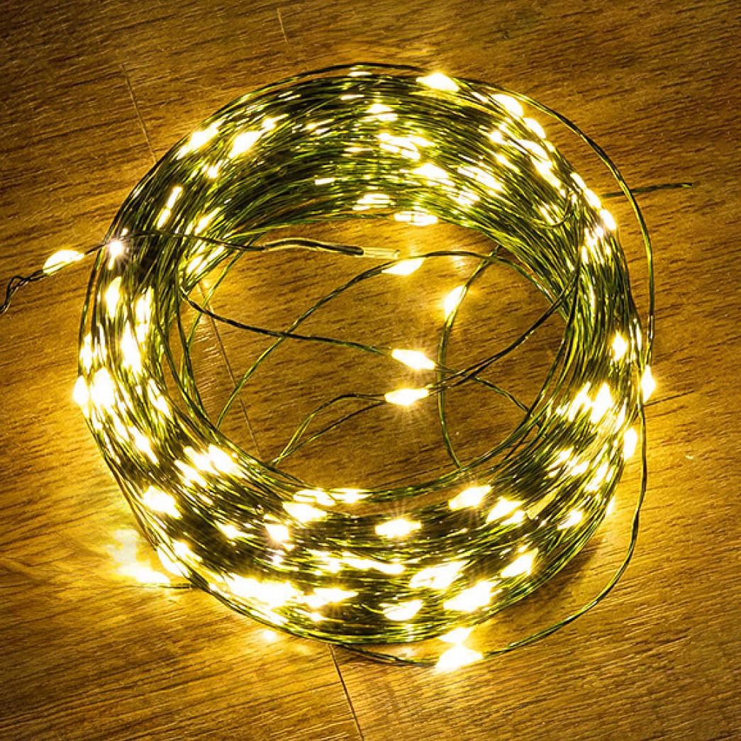 Гірлянда нитка Роса 20 м з пультом м 200LED від USB зелений провід теплий білий - фото 5 Гірлянда нитка Роса 20 м з пультом м 200LED від USB зелений провід теплий білий - фото 5