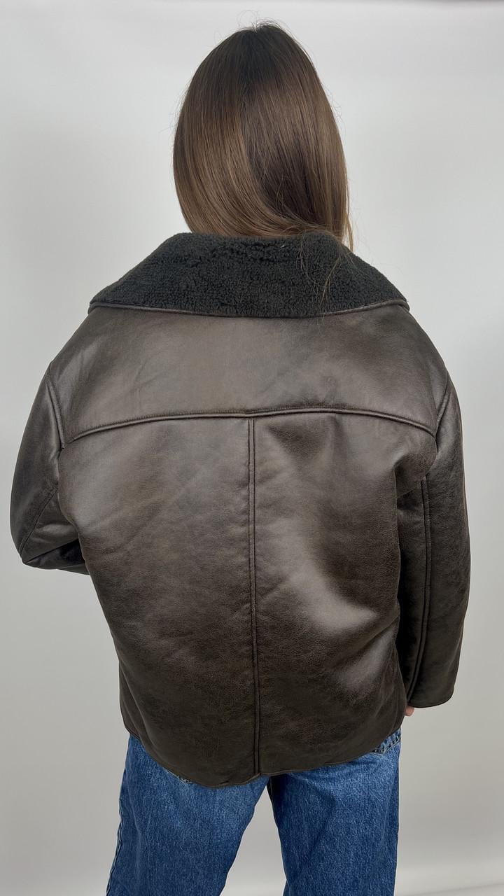 Дублянка жіноча Бренд #242-02 M Коричневий (23918506) - фото 3 Дублянка жіноча Бренд #242-02 M Коричневий (23918506) - фото 3