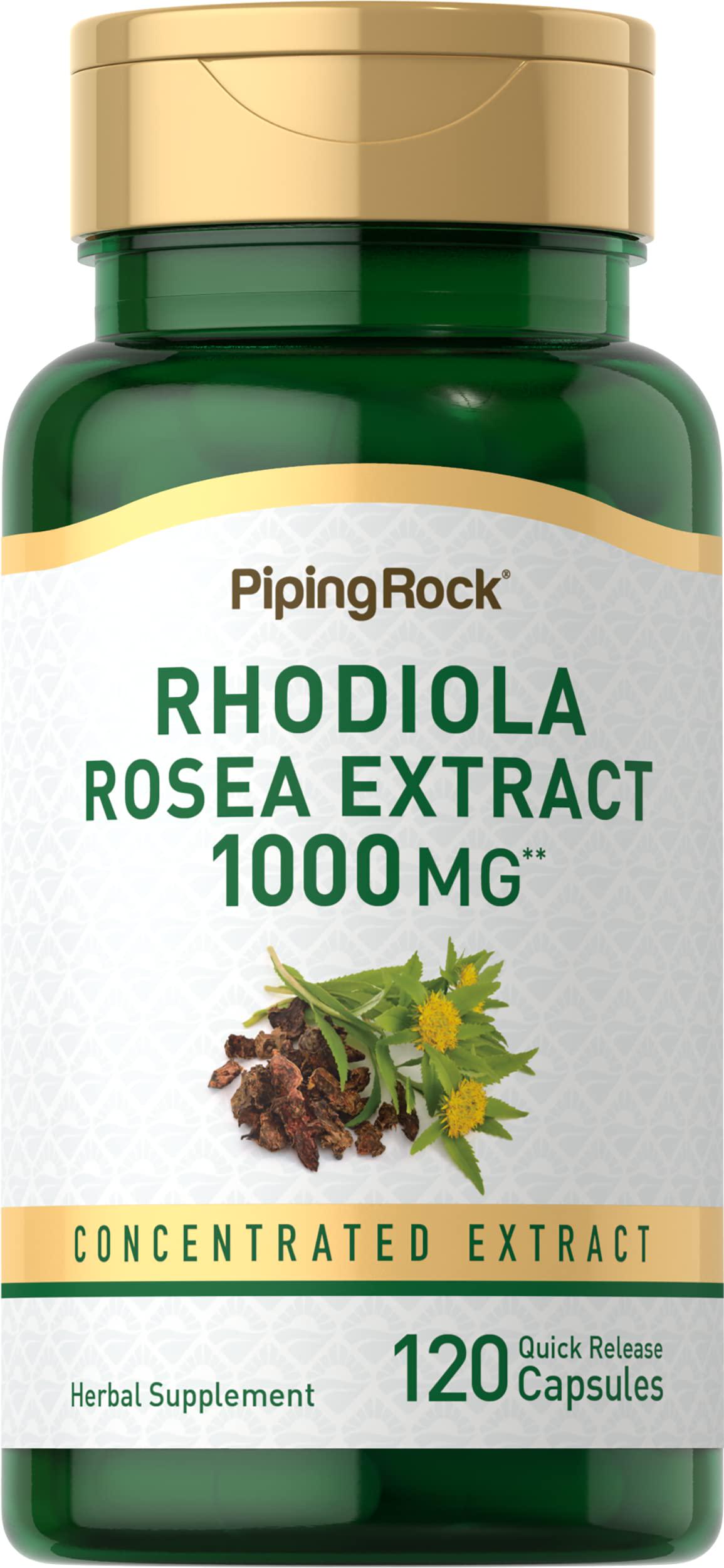 Экстракт родиолы розовой Piping Rock Rhodiola Rosea 1000 mg 120 Quick Release капсул