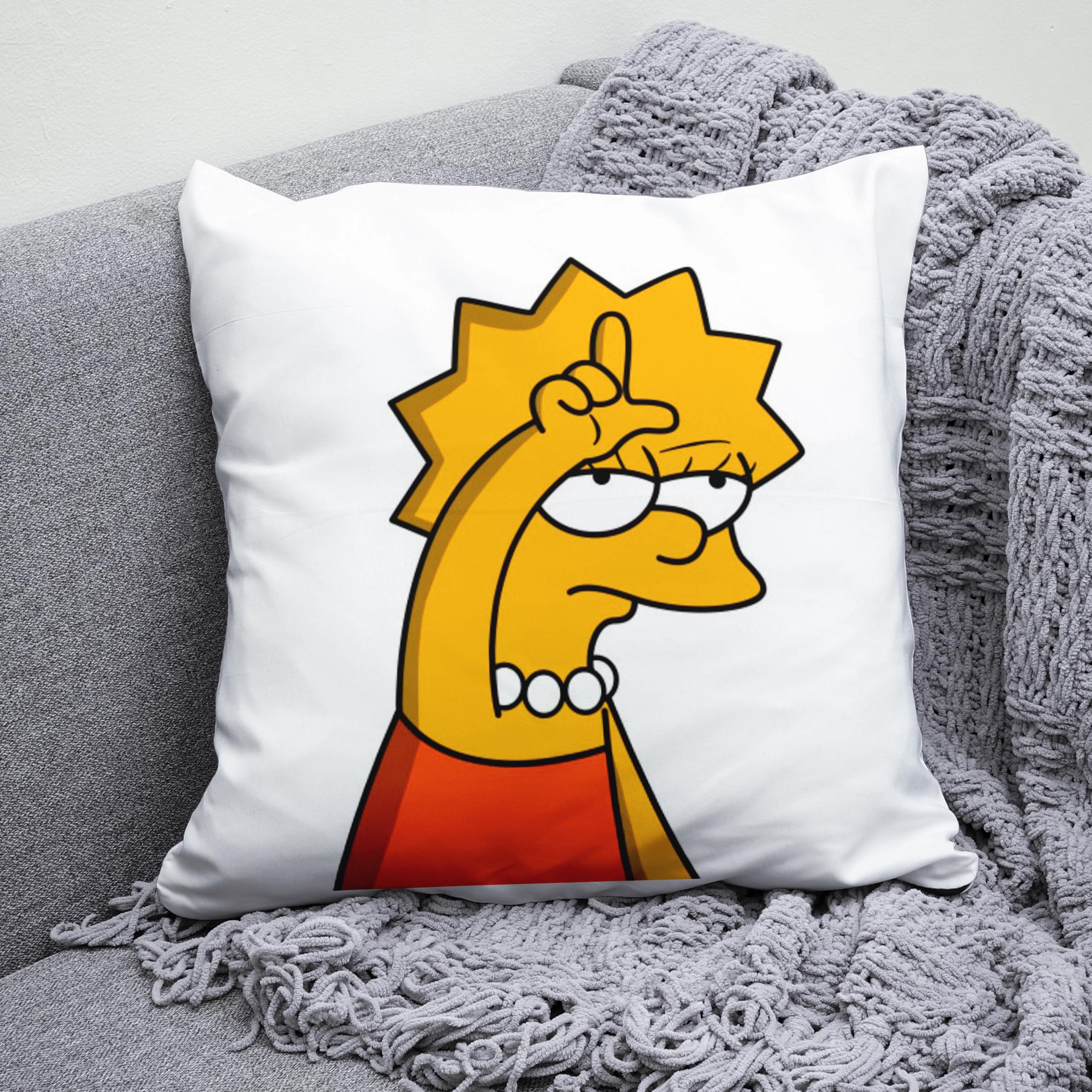 Плюшевая подушка квадрат с принтом The Simpsons Лиза