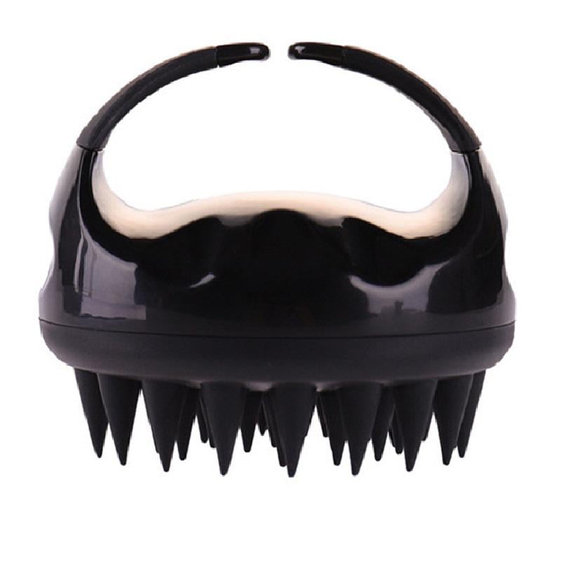 Щетка для массажа головы и мытье волос с шабером Черный (R9155)