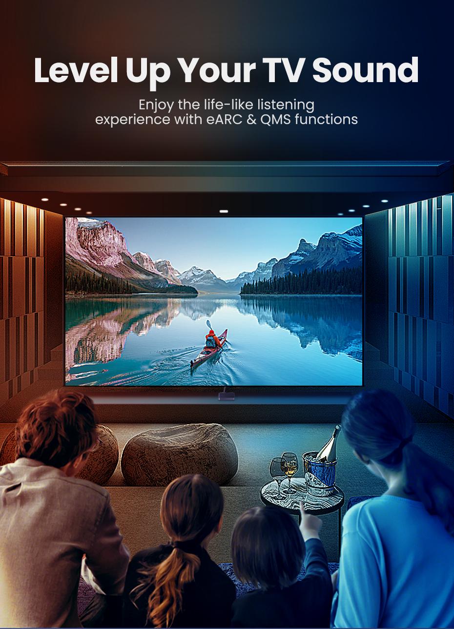 Кабель UGREEN HDMI 2.1 4K 120Hz 48 Гбит/с 3D Dolby Atmos HDR 10+ eARC HDCP 2.3 1080p 240Hz 3 м Черный (80404) - фото 8 Кабель UGREEN HDMI 2.1 4K 120Hz 48 Гбит/с 3D Dolby Atmos HDR 10+ eARC HDCP 2.3 1080p 240Hz 3 м Черный (80404) - фото 8