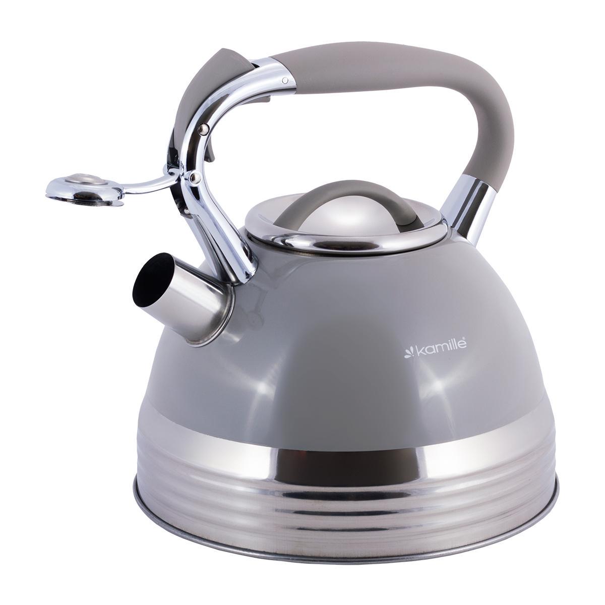 Чайник Kamille со свистком из нержавеющей стали 2,7 л Серый (14880125) - фото 4 Чайник Kamille со свистком из нержавеющей стали 2,7 л Серый (14880125) - фото 4