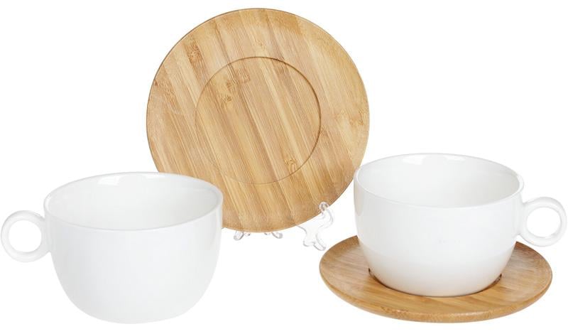 Чайний набір Nouvelle Home глянець 2 чашки з бамбуковими блюдцями 280 мл - фото 2 Чайний набір Nouvelle Home глянець 2 чашки з бамбуковими блюдцями 280 мл - фото 2