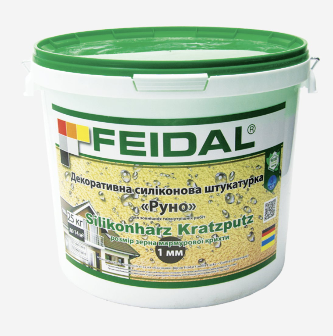 Декоративна штукатурка Silikonharz Kratzputz Feidal Баранець силіконова 1 мм 25 кг (27582071)